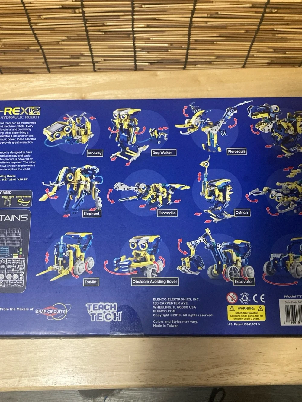 Yeti-Rex 12 Solar Hydraulic Robot Building Kit – Blue & Yellow STEM Toy